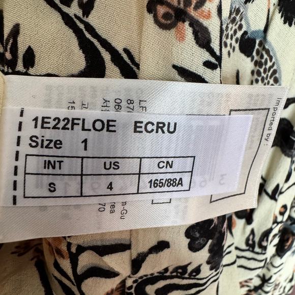 Ba&sh Dress Floe Floral Ecru Floral Flower Spring Summer Viscose US Size 4 Midi - Picture 9 of 9